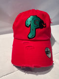 Custom Phillies Distressed Baseball Hat