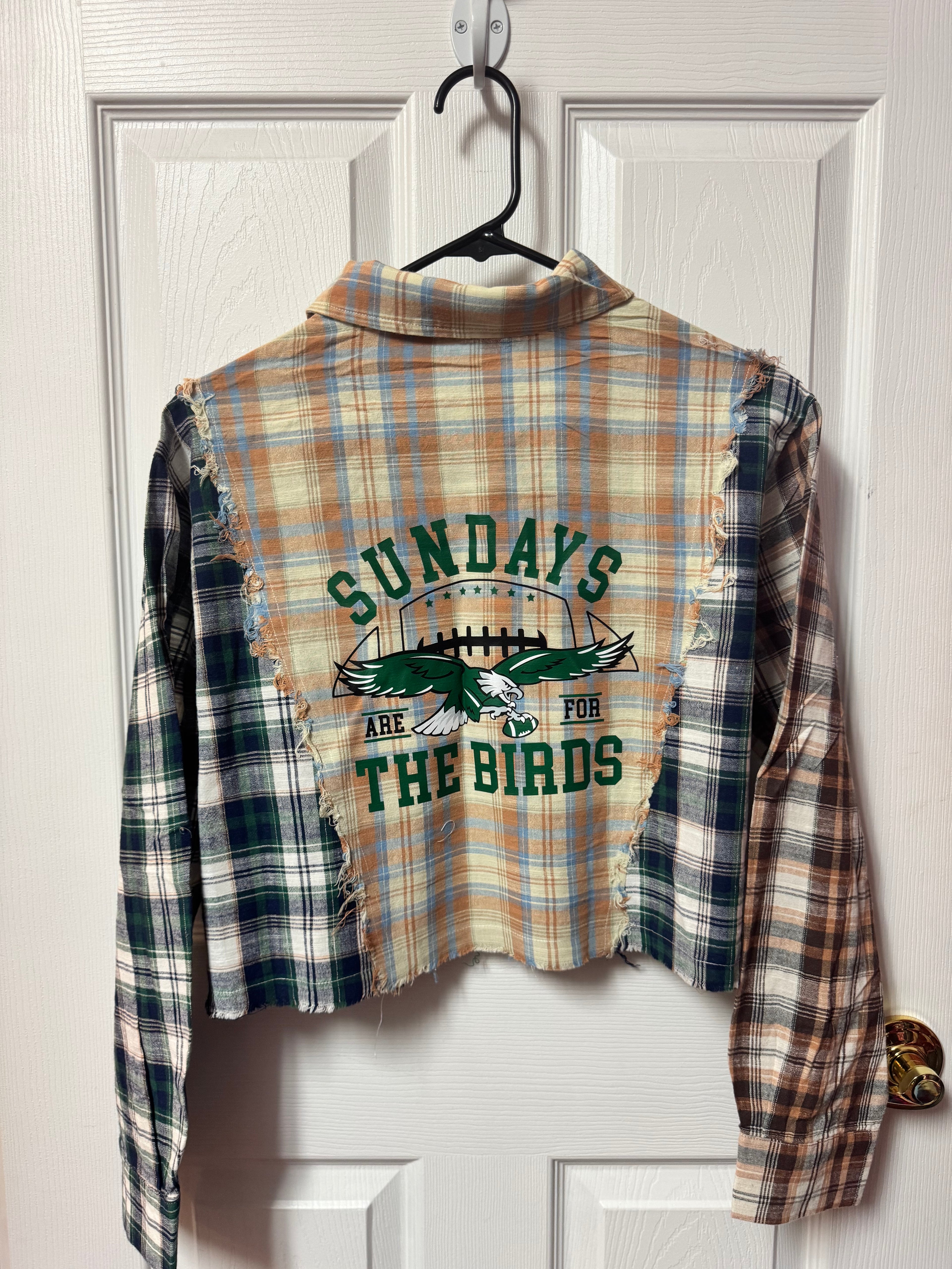 Sundays are for the Birds Crop Flannel