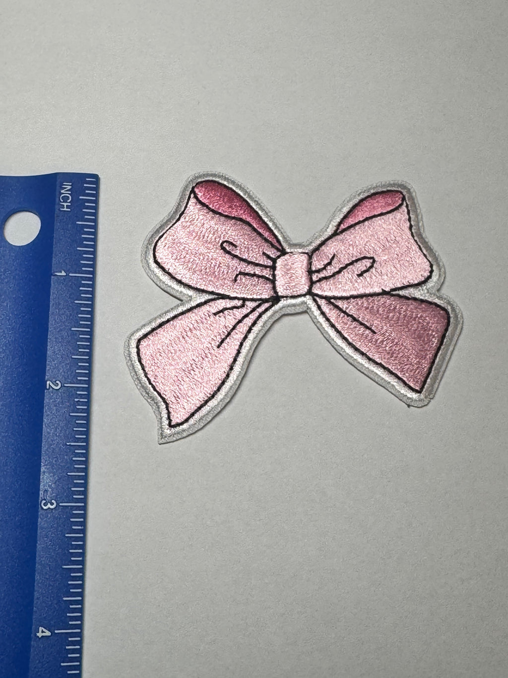 Pink Bow Iron on Patch