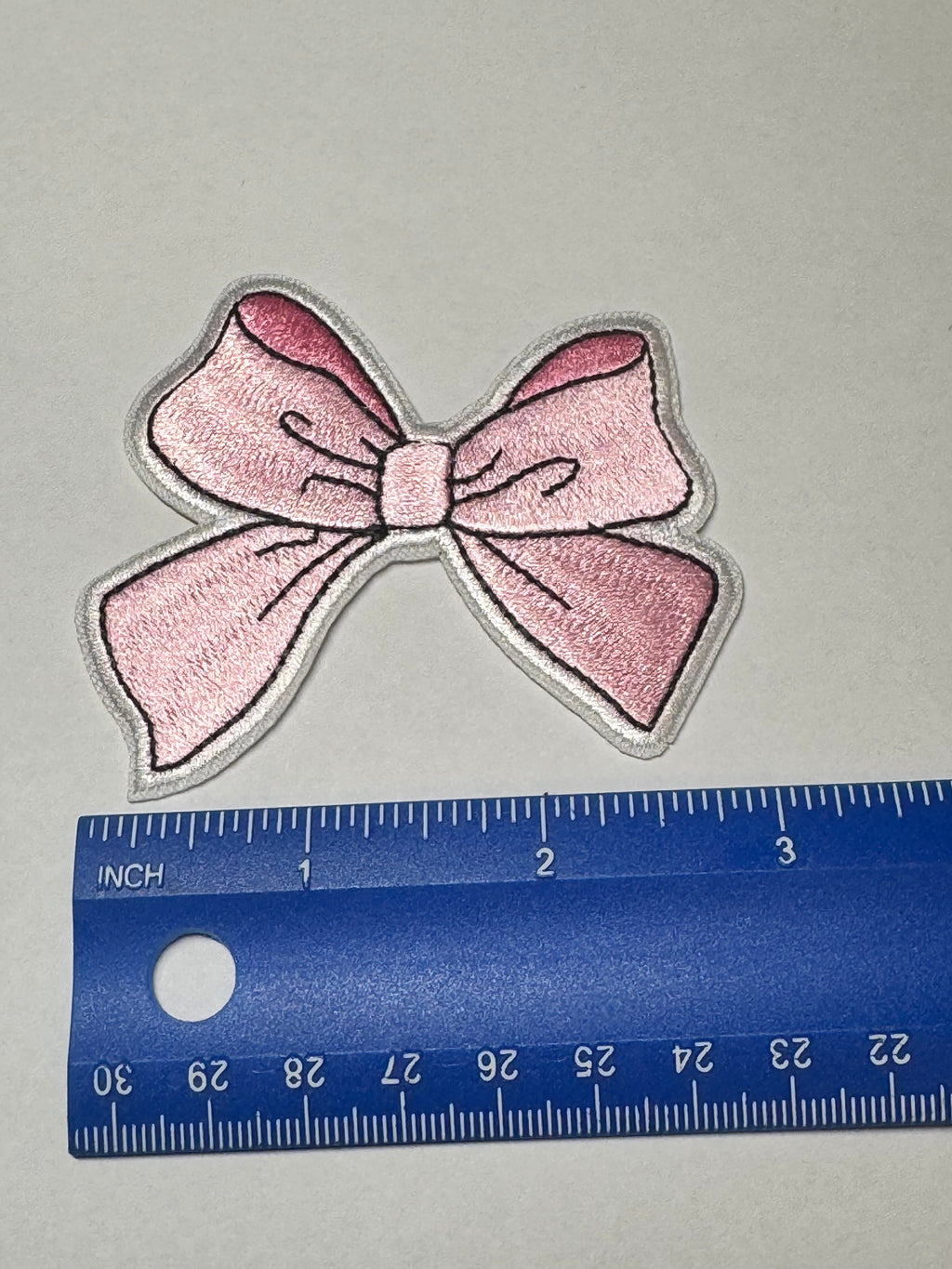Pink Bow Iron on Patch